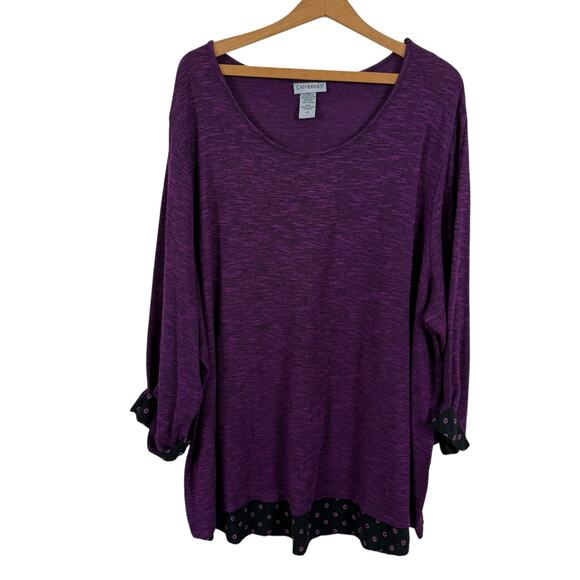Catherines Womens Twofer Sweater Tunic Top Size 3X Boho Artsy Teacher Geometric - Picture 1 of 7